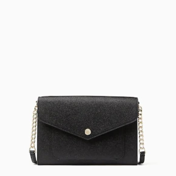 Kate Spade Black Tinsel Flap Crossbody - Picture 1 of 11